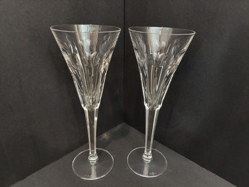 Waterford Millenium Fluted Champange "Love" 9 1/4" Set of 2