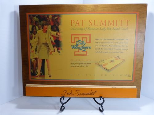 Pat Summitt Signed Plaque Thompson-Boling Arena Coaches Box Floor