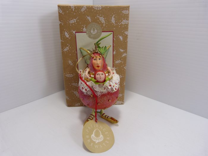 Patience Brewster Krinkles Pear With Cherry Ornament NIB