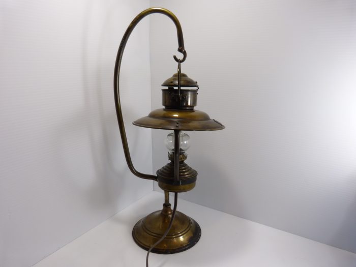 Brass Oil Lamp Texas Chicken Ranch Converted To Electric 21" Tall