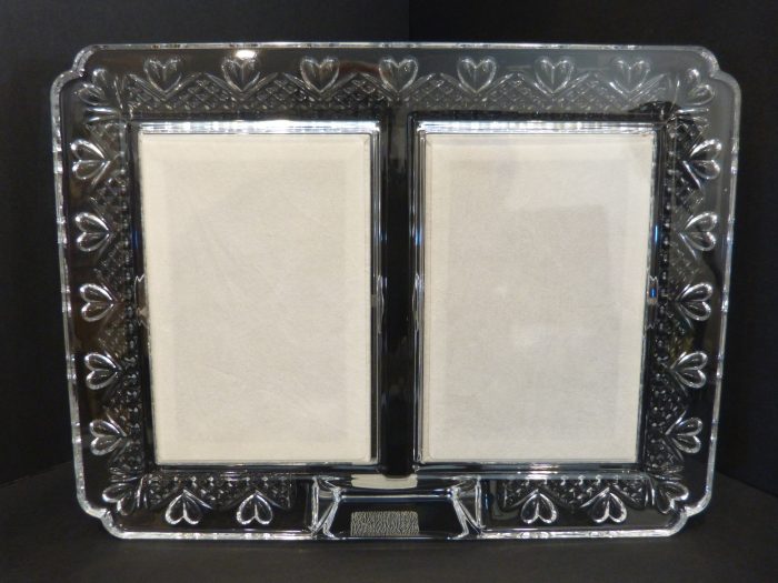 Waterford Crystal Wedding Announcement 4”x6” Double Picture Frame