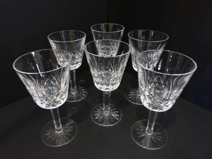 Waterford Lismore Claret Wine Glasses Set of 6 5 7/8" 6oz