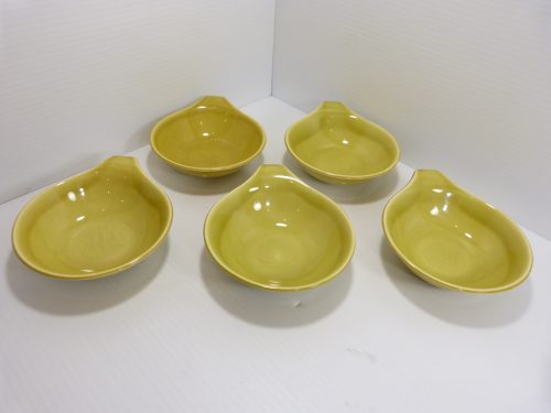 Russel Wright By Steubenville American Modern Chartreuse Lugged Fruit/Dessert Bowls 6 1/8" Set of 5