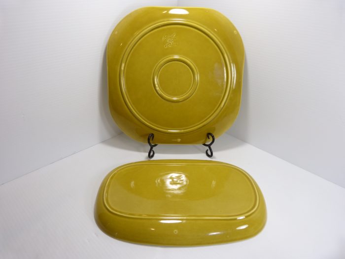 Russel Wright By Steubenville American Modern Chartreuse Square & Oval Serving Platters