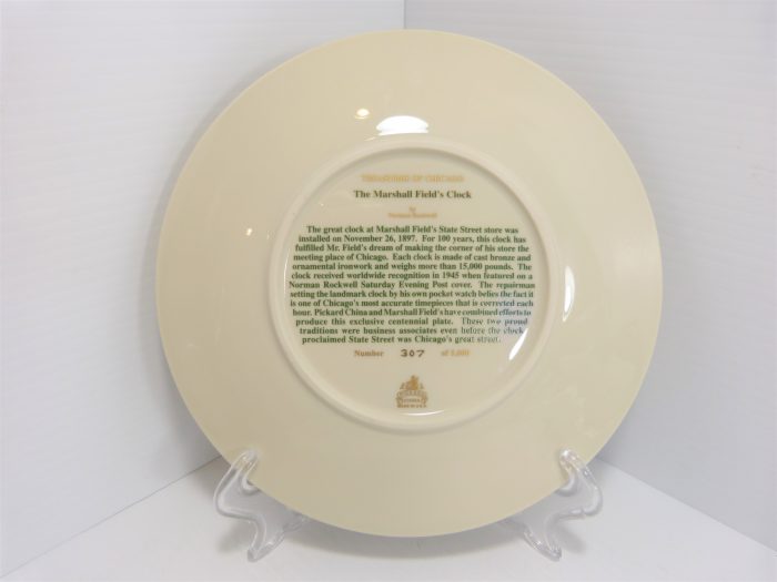 Marshall Field's Clock Plate Limited Edition 307 of 5000 Pickard China Norman Rockwell