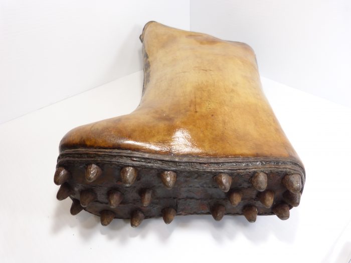 Pair of Mongolian Leather Spiked Snow/Ice Boots