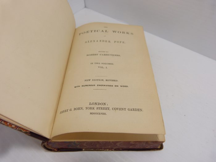 The Poetical Work Of Alexander Pope - Robert Carruthers - 2 Volumes - 1858 Henry G Bohn