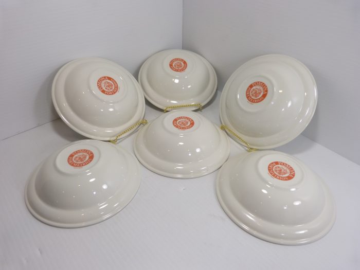 Portmeirion Pomona Set Of 6 Individual Rim Cereal Bowls 6 3/4” (Orange Back Stamp)