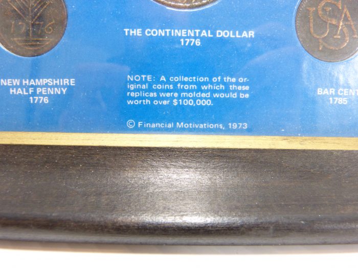 American Revolution Replica Coin & Note Set Framed 15" 1/2 x 12" ½