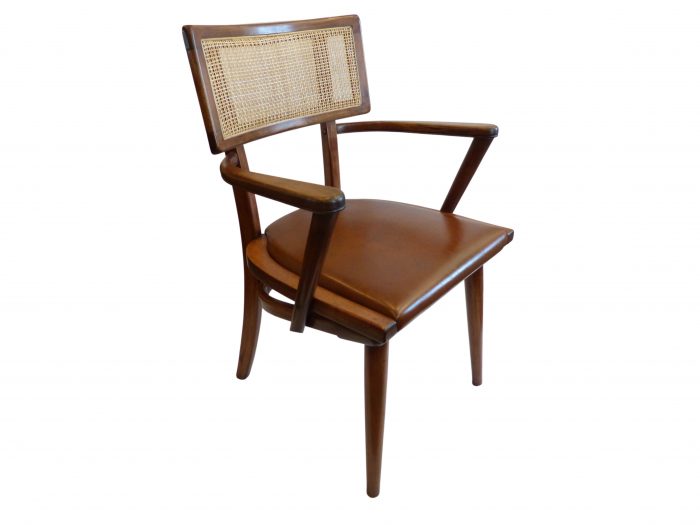 The Boling Changebak Chair Walnut Cane Back Mid Century by Boling Chair Co.