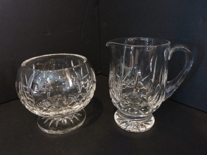 Waterford Crystal Lismore Footed Creamer & Open Footed Sugar Bowl
