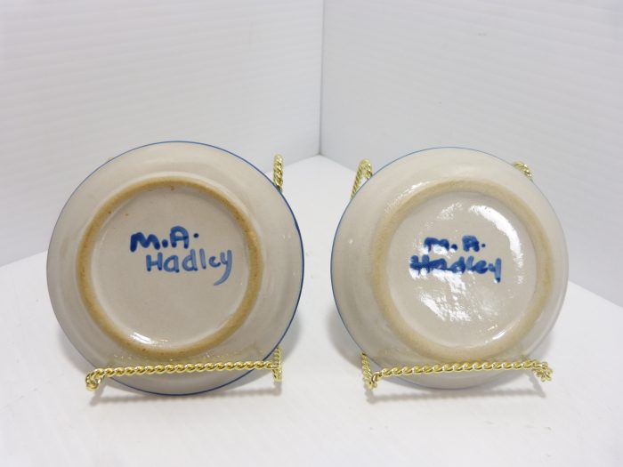 MA Hadley Pottery A Very Happy Anniversary Coaster/Small Plate Set of 2 - 4 1/4"
