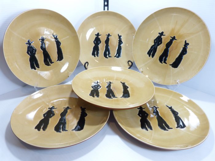 Cowboy Living Buckaroo Dinner Plates Stoneware 10 1/2” Set Of 6
