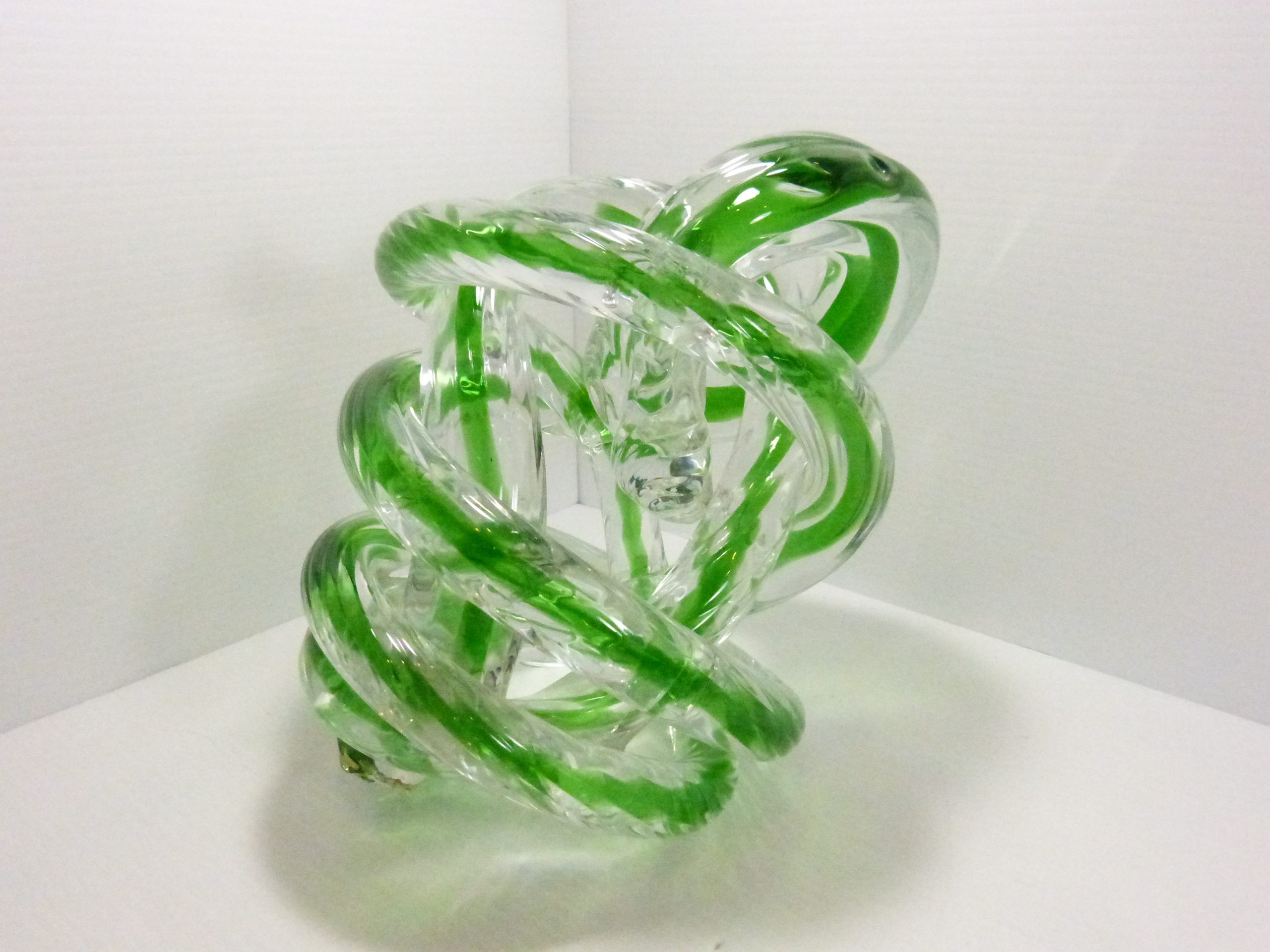 Fusion Z Art Glass Knot Sculpture 10" Tall