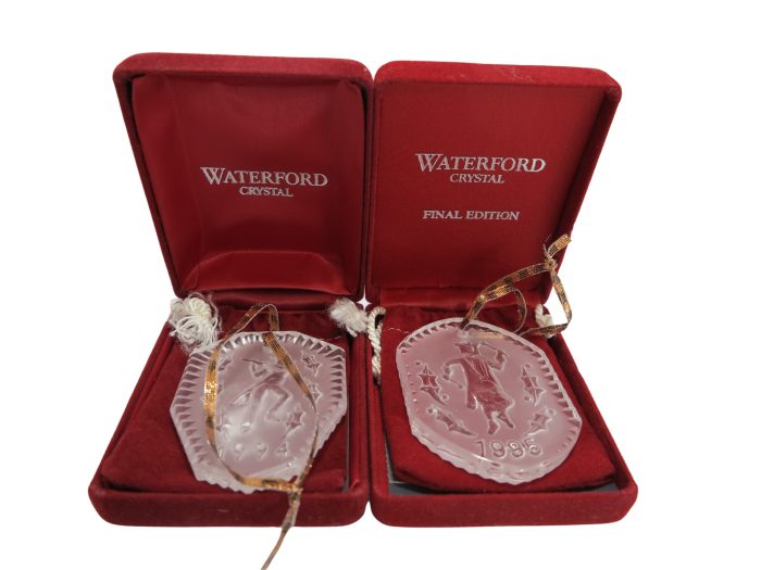 Waterford Crystal 12 Days of Christmas Ornaments Set Of 12 + 1