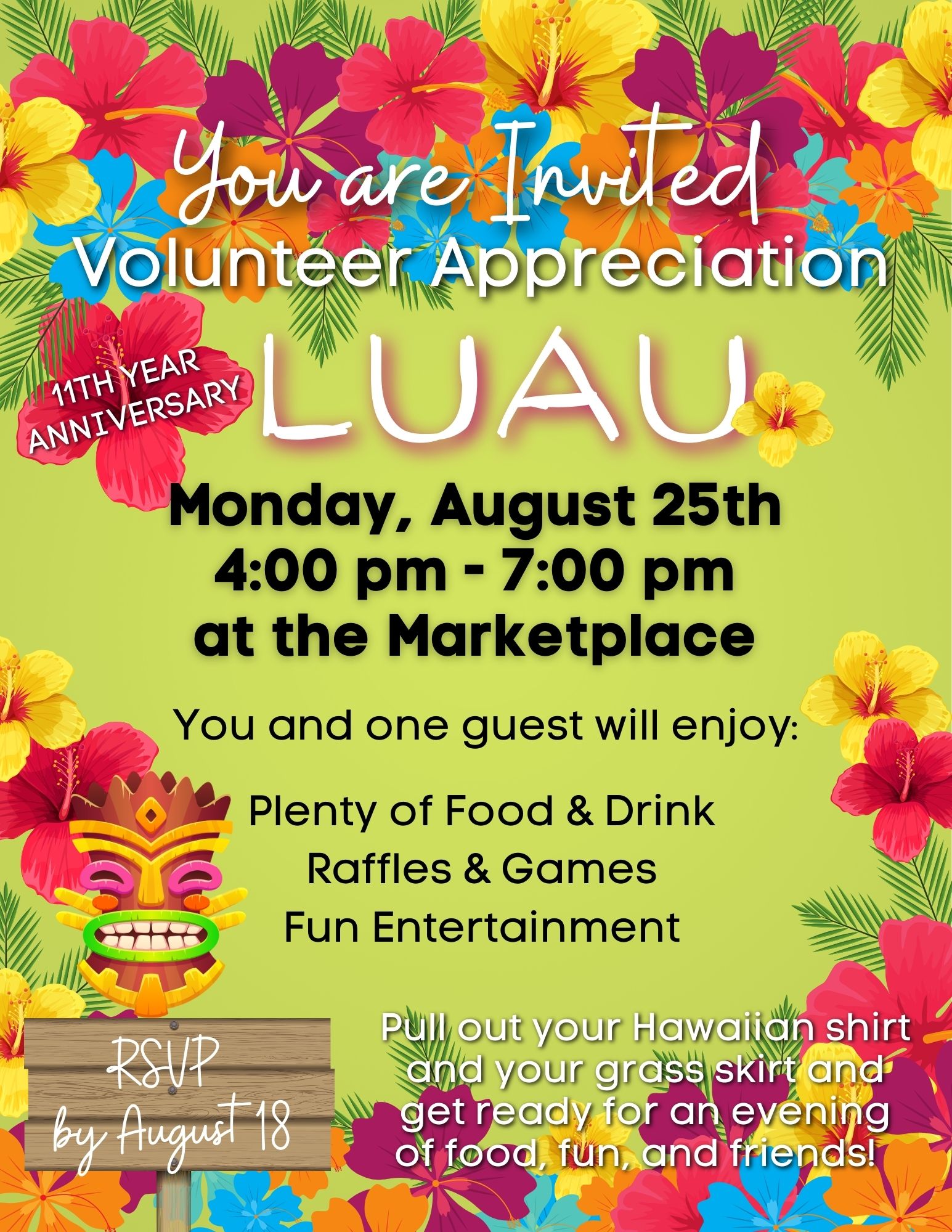 11th anniversary celebration with volunteers