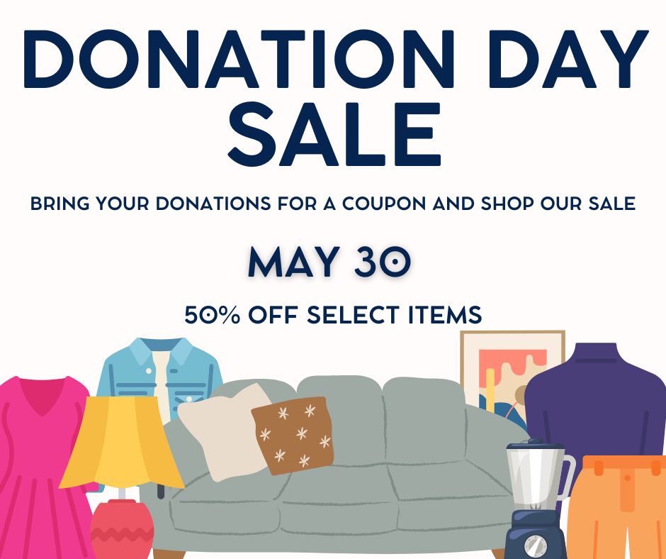 donation day sale at the marketplace