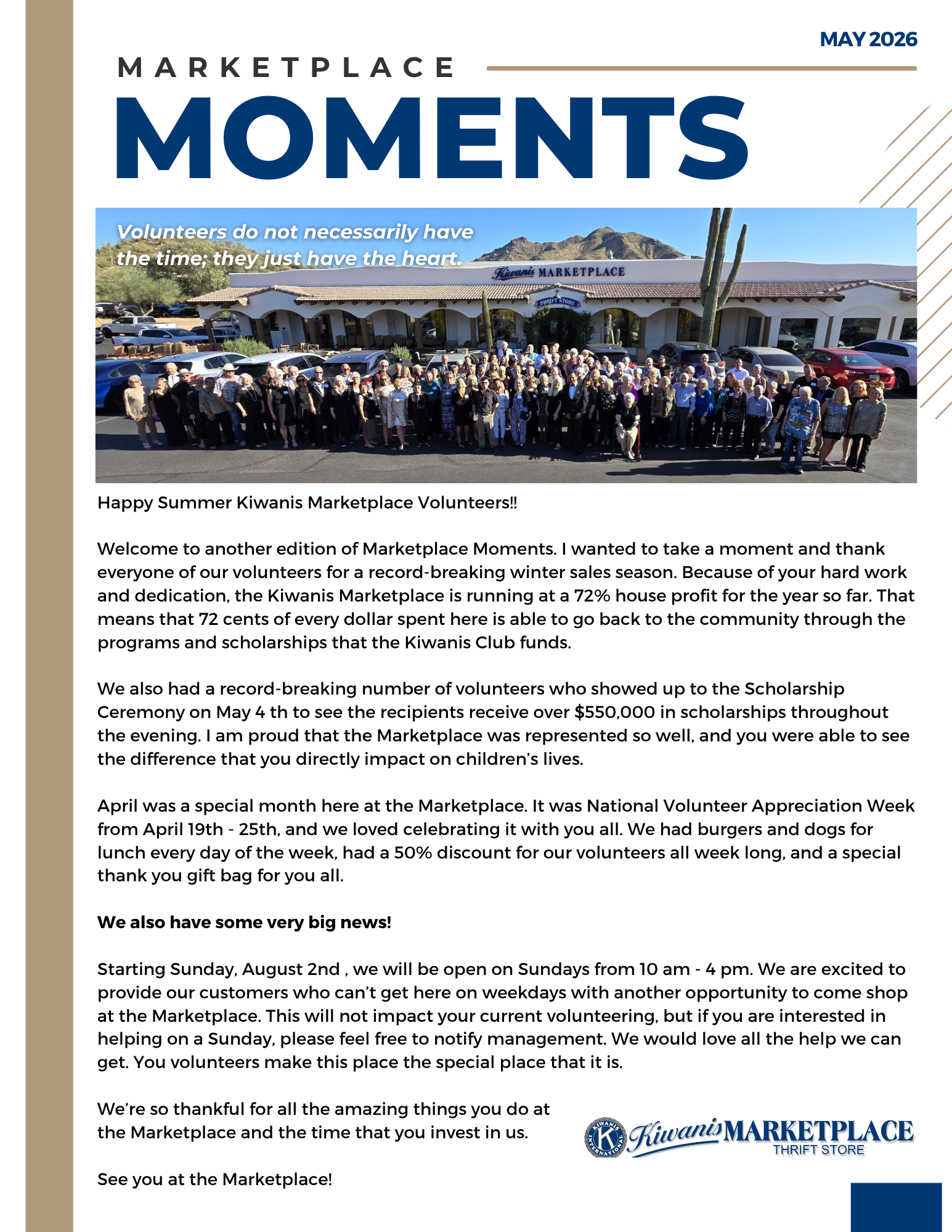 kiwanis marketplace newsletter marketplace moments